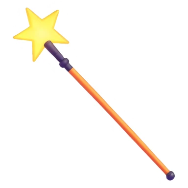 magic wand with glowing tip sticker