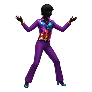 Disco silhouette 70s sticker