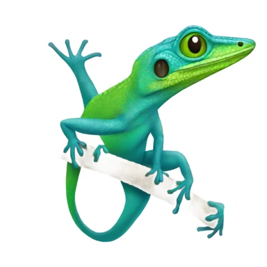 Anole lizard blue and green sticker
