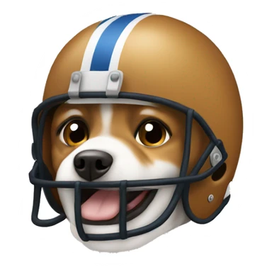 Emoji cute dog with football helmet on sticker