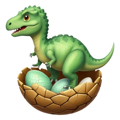 dinosaur coming out of egg sticker