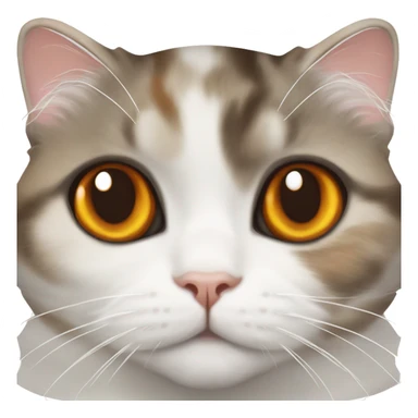 white scottish fold cat with tortoiseshell norwegian forest cat sticker