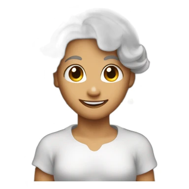 smiling angel with wings and devil horns sticker