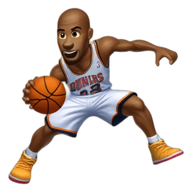 nba jam video game dunking fire basketball sticker