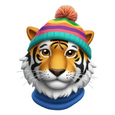 Tiger wearing jaunty stocking camp sticker