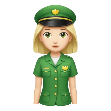 Green uniform t shirt girl  sticker