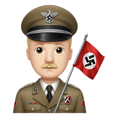 Hitler with nazi flag sticker