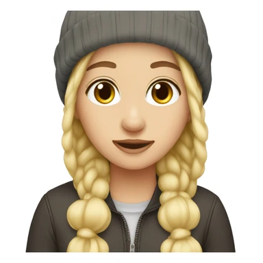 Girl blonde earflap hat sticker