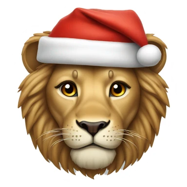 lion in santa claus hat sticker