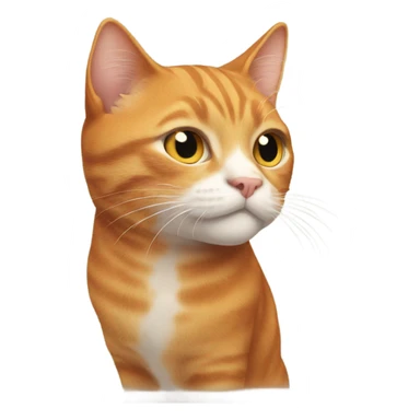 Ginger cat with all ginger face and white chest fur  sticker