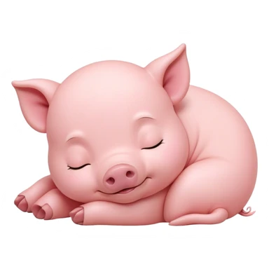 Meme-Worthy Cute Sleeping Piglet Portrait Emoji, Head resting peacefully with a contented smile, showcasing a delightfully tiny build and a luxuriously soft rosy-pink hide, eyes shut in a serene, restful nap, Simplified yet hilariously adorable features, highly detailed, glowing with a soft, drowsy light, high shine, relaxed and utterly lovable, stylized with an air of playful laziness, bright and heartwarming, soft glowing outline, capturing the essence of a comically sleepy piglet, so meme-worthy it feels like it could instantly become the next viral sensation of adorable slumber! sticker
