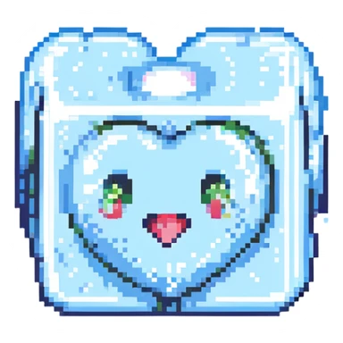 a heart melting an ice cube sticker