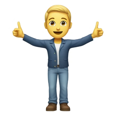 peace sign with whole body sticker