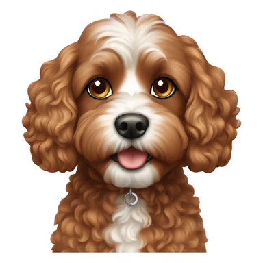 Brown cavapoo dog sticker