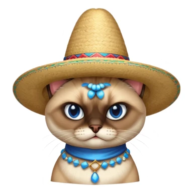 Angry siamese cat wearing sombrero  sticker