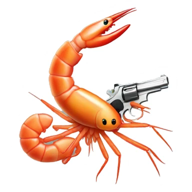 shrimp with a handgun sticker