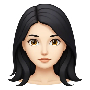 caucasian Beautiful Buxom black long hair back booty sfw sticker