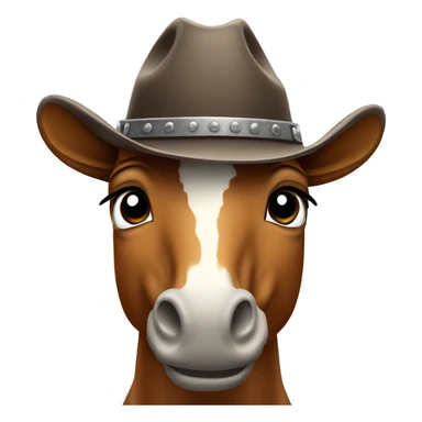 Horse wearing cowboy hat sticker
