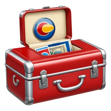 red vintage travel pin sticker