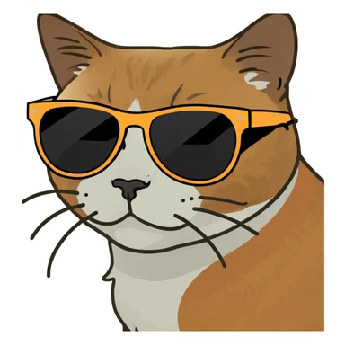Cat with sunglasses sticker