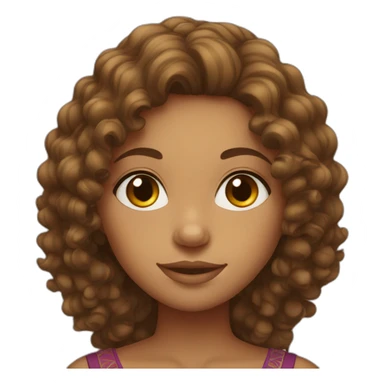 Moroccan girl with brown curly hair sticker