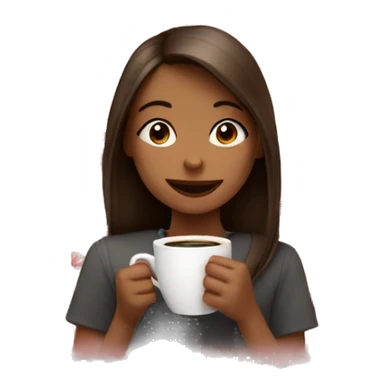 Girl with coffee with hearts all around her sticker