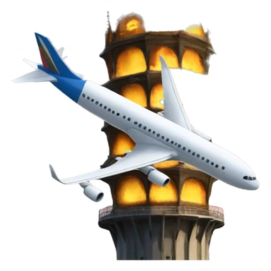 plane and a tower collide sticker