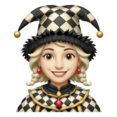 make a black and white jester sticker