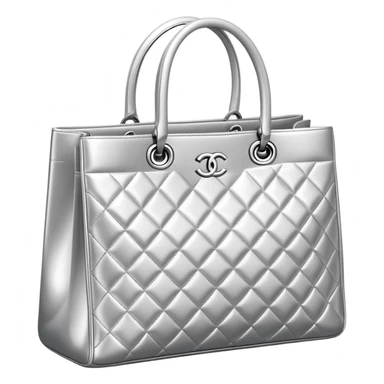 Silver Chanel shopping bag sticker