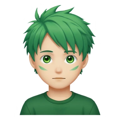 deku : boy anmie green hair green eyes sticker
