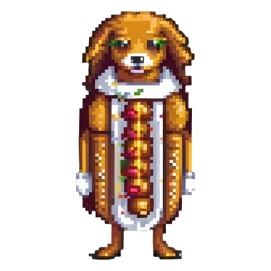man dressed as a hot dog snack sticker