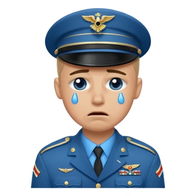 soldier crying blue tears at war sticker
