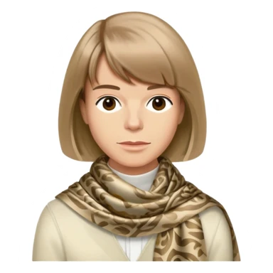 Guy with a silk scarf and Anna Wintour style sticker