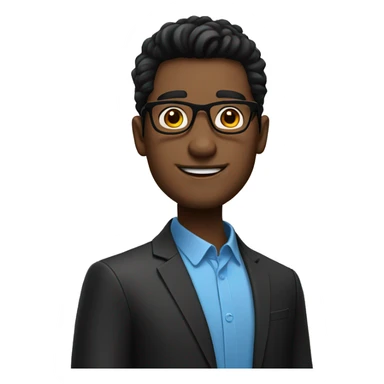 Handsome guy had black two block hair and wear glasses  sticker