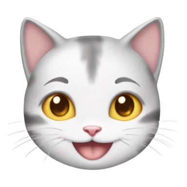 cute happy anime kitty face sticker