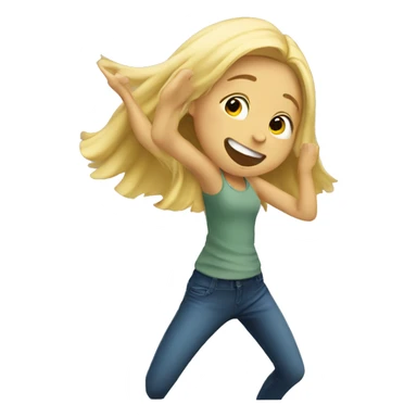 a blonde girl doing the dab sticker