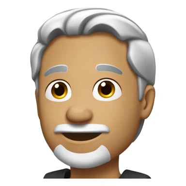 same Side profile and speaking a man in his 40s with silver and black hair sticker