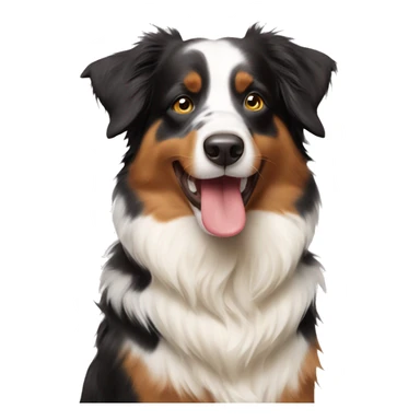 australian shepherd eating icecream sticker