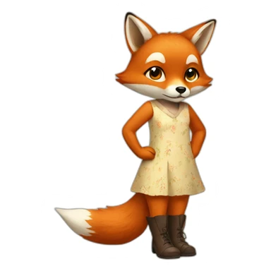 fox in dress and shoes  sticker