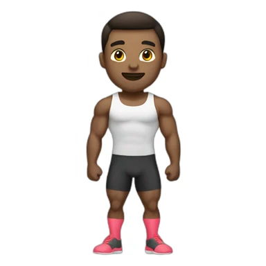 man light tone weightlifter sticker