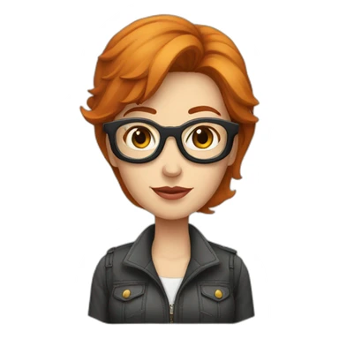 femme rousse mechante lunette sticker