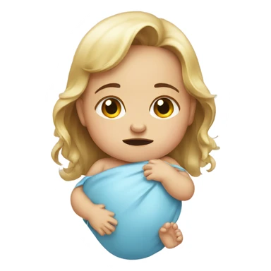 Crying baby with tears. Girl sticker