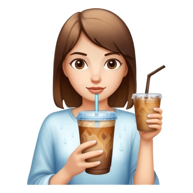 Girl with ice coffee  sticker