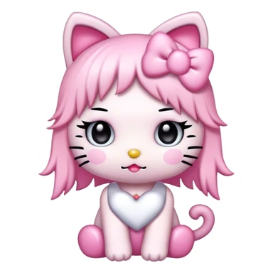 kawaii pastel goth hello kitty sticker
