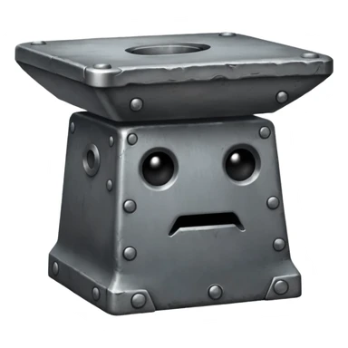 Anvil with a face sticker