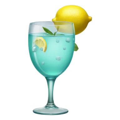 Lemon with gin glass sticker
