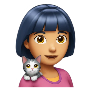 dora with a cat sticker