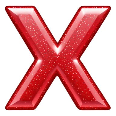 The letters xoxo in sparkly red font sticker