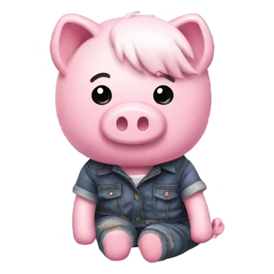 a aesthetic girly piggy bank emo sticker