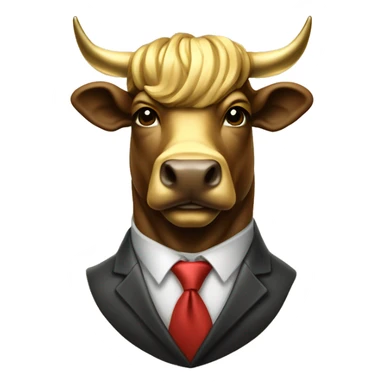 golden wall street bull portrait mascot telegram sticker